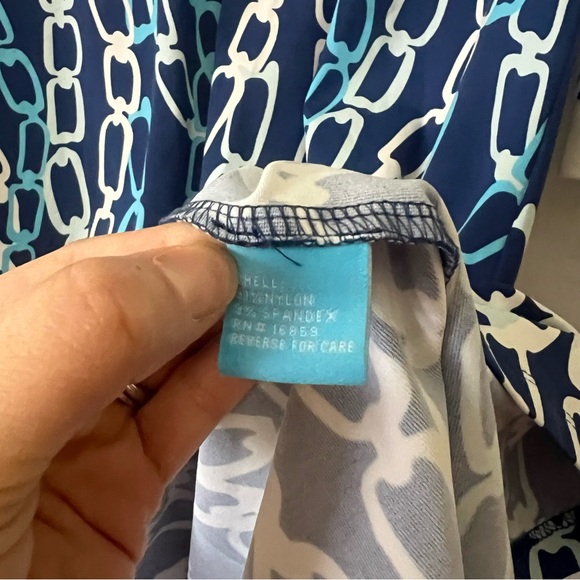 J. McLaughlin Blue Chainlink Gisele Catalina Cloth Dress Sz M - Picture 4 of 10